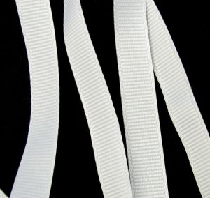 ширит Сатен 10 мм  рипс бял -10 метра