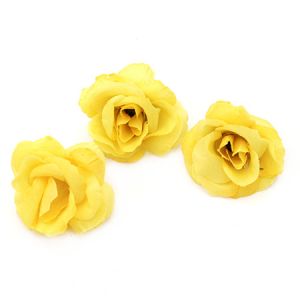цвят роза 40 мм с пънче за монтаж жълта - 10 броя