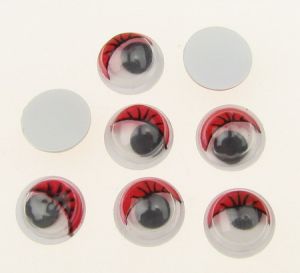 очички мърдащи 8 мм с мигли червени -50 броя