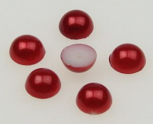 перла полусфера 8 мм червена -100 броя