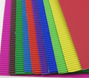 Картон гофриран за апликация А4 - 21 x 29.7 см - 10 цвята - 10 листа