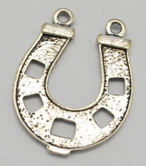 висулка метална подкова 29x22x1 мм отвор 1мм цвят сребро -10 броя