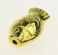 мънисто метално риба 17х10х6 мм отвор 2 мм цвят злато -10.80 грама -4 броя
