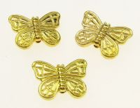 мънисто метално пеперуда 11х15х4 мм отвор 1 мм цвят злато -10 грама