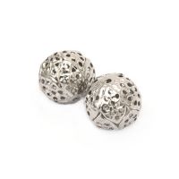 мънисто метал топче 12 мм дупка 1 мм цвят сребро
