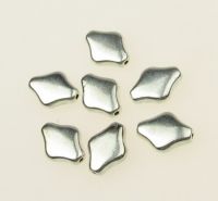 мънисто метал ромб 12x9x3 мм дупка 1.5 мм цвят сребро -10 броя