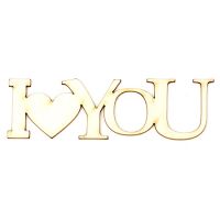 надпис от бирен картон "I love you" 10x3x1 мм -2 броя