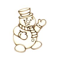 снежен човек от бирен картон 50x35x1 мм -2 броя