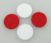 кръг филц 15x2 мм бял и червен по 15 броя