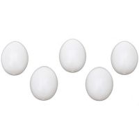 яйце пластмаса 60x45 мм с една дупка 3 мм бяло - 5 броя