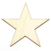 Дървена фигурка звезда 100х100х2 мм - 5 броя