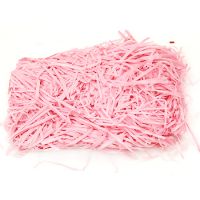 Трева за декорация от хартия - светъло розова - 50 грама