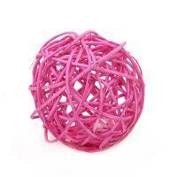 Ратанова топка за декорация -  розова - 70 мм - 1 брои
