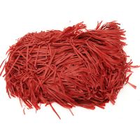 Трева за декорация от хартия - червена - 50 грама
