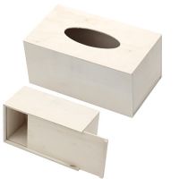 Дървена кутия за салфетки с плъзгащ капак 200x110x90 мм 