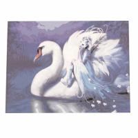 Картина за рисуване по номера 30x40 см - Красив лебед  