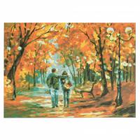 Картина за рисуване по номера 30x40 см -Есенна разходка 