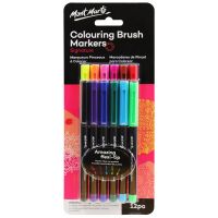 Маркери с мек връх четка MM Colouring Brush Markers - 12 броя