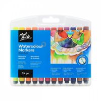 Маркери акварелни в пластмасова кутия MM Watercolour Markers Tri Grip - 24 броя 
