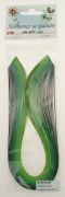 Квилинг ленти 4мм/ 35см - 5 цвята зелена гама - хартия 130 гр. - 100 бр.