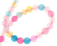 наниз мъниста полускъпоценен камък АХАТ АСОРТЕ топче 6 мм ±66 броя