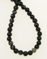 наниз мъниста полускъпоценен камък АХАТ Бразилски ИВИЧЕСТ ЧЕРЕН топче 3 мм ±130 броя