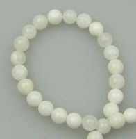 наниз мъниста полускъпоценен камък АХАТ бял млечен топче 8 мм ±45 броя