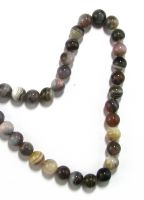 наниз мъниста полускъпоценен камък АХАТ ДАНТЕЛА ИВИЧЕСТ топче 8 мм ±50 броя