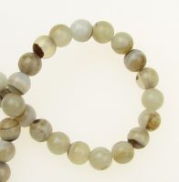 наниз мъниста полускъпоценен камък АХАТ ивичест кафяв светъл топче 6 мм ±62 броя