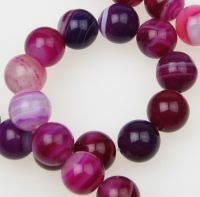 наниз мъниста полускъпоценен камък АХАТ ивичест циклама топче 10 мм ±38 броя