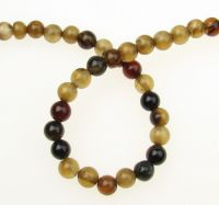 наниз мъниста полускъпоценен камък АХАТ кафяв топче 6 мм ±65 броя