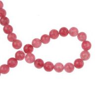 наниз мъниста полускъпоценен камък АХАТ напукан розов топче 8 мм ±48 броя