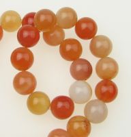 наниз мъниста полускъпоценен камък АХАТ оранжев млечен топче 12 мм ±33 броя