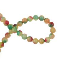 наниз мъниста полускъпоценен камък АХАТ оцветен многоцветен топче 8 мм ±48 броя