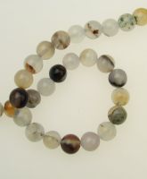 наниз мъниста полускъпоценен камък АХАТ СИВ микс топче 8 мм ±48 броя