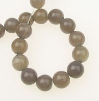 наниз мъниста полускъпоценен камък АХАТ СИВ топче 10 мм ±35 броя