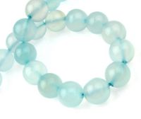 наниз мъниста полускъпоценен камък АХАТ СИН светло топче 10 мм ±39 броя