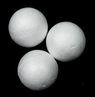 Фигурка стиропор топче 25 мм. за декориране бяло - 20 броя
