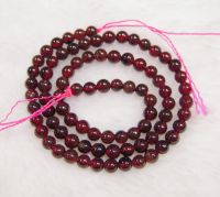 наниз мъниста полускъпоценен камък ГРАНАТ топче 4 мм ±89 броя