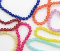 наниз мъниста полускъпоценен камък ЖАДЕИТ АСОРТЕ цветове топче 6 мм ±66 броя
