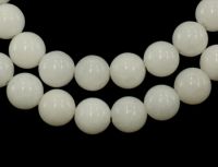наниз мъниста полускъпоценен камък ЖАДЕИТ натурален бял топче 10 мм ±38 броя