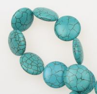 наниз мъниста полускъпоценен камък ТЮРКОАЗ паричка 20x7 мм ±20 броя