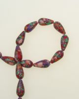 наниз мъниста полускъпоценен камък ТЮРКОАЗ синтетичен МИКС капка 17x8 мм ±24 броя