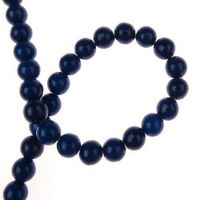 наниз мъниста полускъпоценен камък ТЮРКОАЗ синтетичен син тъмно топче 8 мм ±48 броя