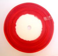лента органза 10 мм червена -45 метра