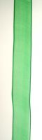 лента органза 15 мм зелена тъмна -45 метра