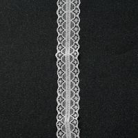 лента дантела 28 мм бяла - 1 метър
