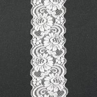 лента дантела еластична 65 мм бяла - 1 метра
