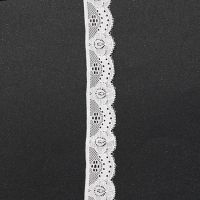 лента дантела еластична 25 мм бяла - 1 метра