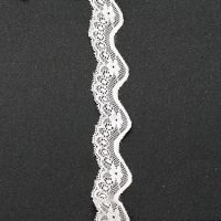 лента дантела еластична 30 мм бяла - 1 метра